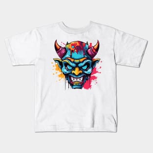 Japanese Oni Graffiti Kids T-Shirt